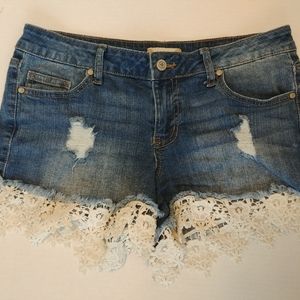 Women's alter'd state Jean Shorts w Lace Sz 29/8